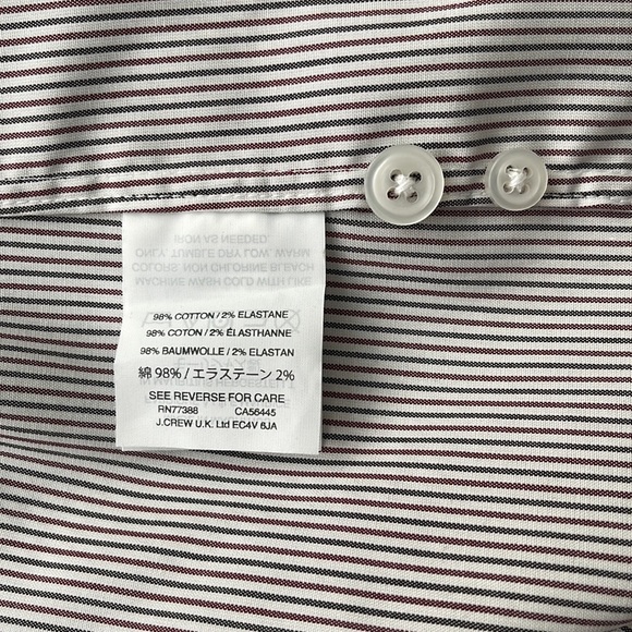 J.Crew Slim Fit  Cotton LS Button Down Shirt  Dark Blue, White  Bur Striped - Picture 5 of 6
